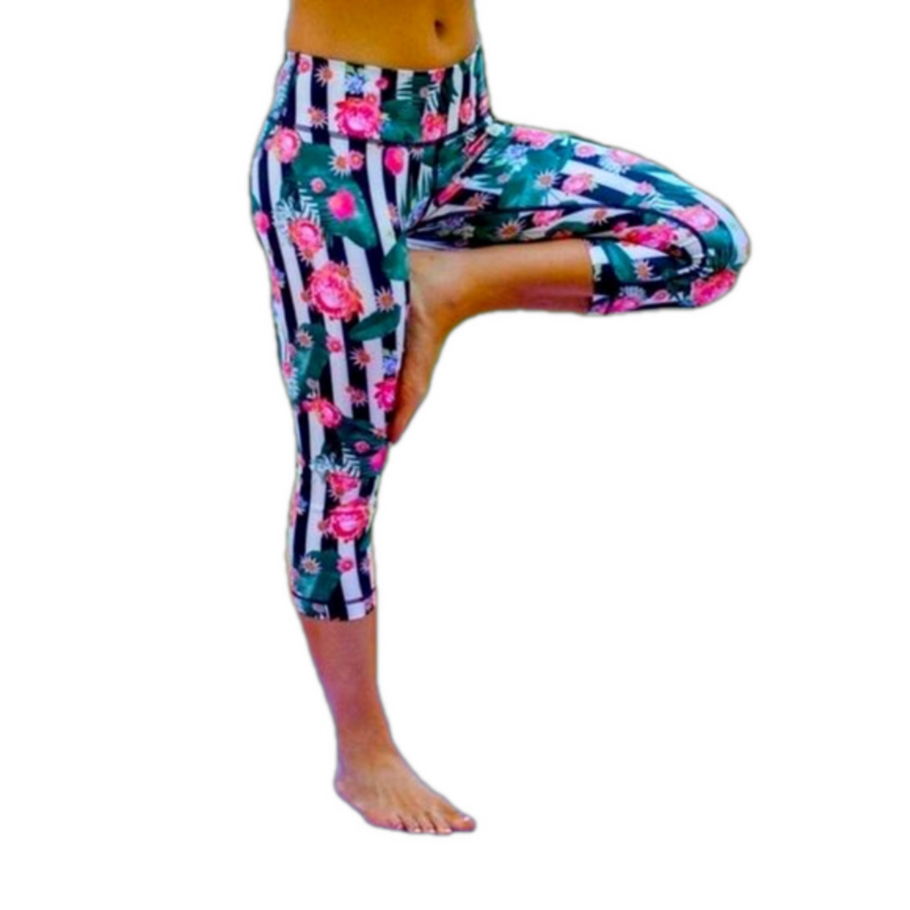 Lululemon Wunder Under Crop Pull On Luxtreme Leggings Palm Play Multi 6 Size 8